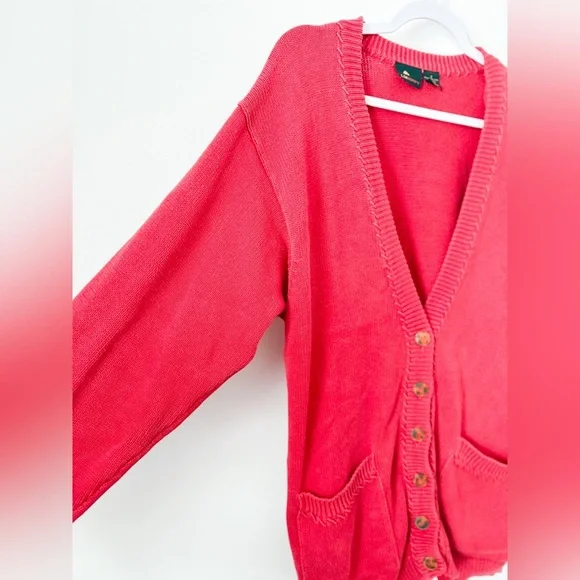 Vintage Liz Sport Red Cardigan Sweater - Picture 5 of 6